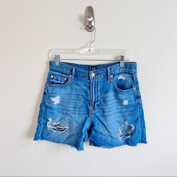 VTG GAP Distressed Midi Bermuda Jean Shorts - Picture 2 of 12